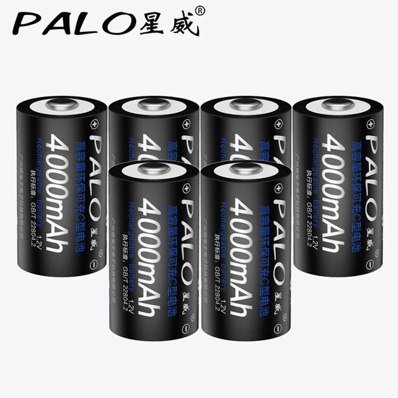 6Pcs 4000mAh 1.2v C Size Rechargeable Batteries For Gas Cooker radio