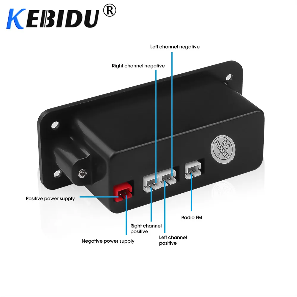 Kebidu DC 5 в Bluetooth 5,0 MP3 плеер декодер доска 2x3 Вт динамик автомобильный модуль fm-радио TF USB AUX аудио для автомобиля громкой связи новейший