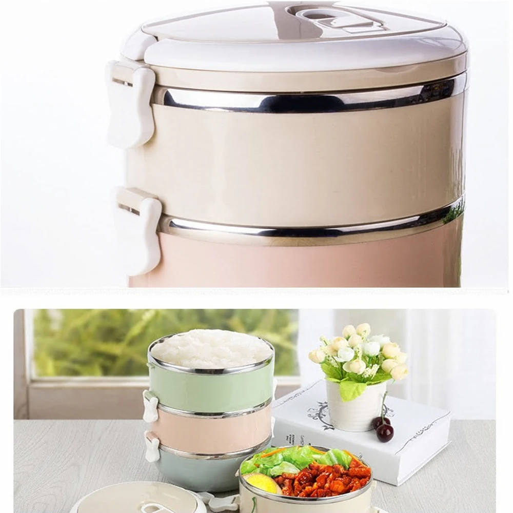 Compact Size Home Office Lunch Box Thermal Food Container Bento Box Thermos Stainless Steel Lunch Box 3