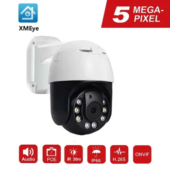 

5MP IP Camera POE Outdoor/Indoor 30m IR Security Camera With Microphone Audio Onvif IP66 5mp IP POE Camera Dome XMEye