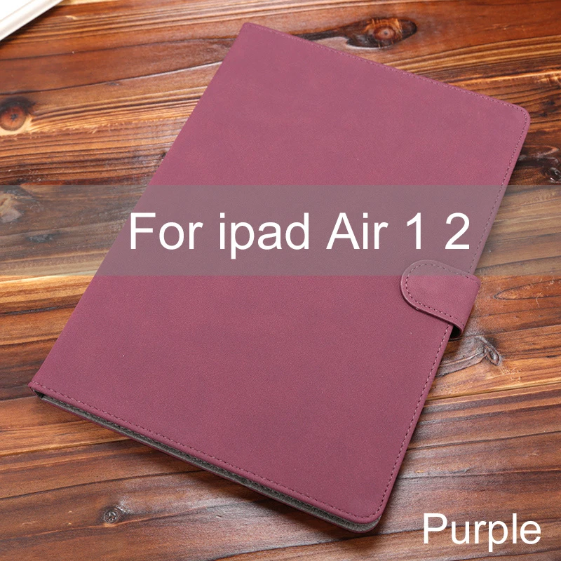 Essidi Leather Case For ipad Air 1 2 Smart Wake Sleep Tablet PC Stand Protective Cover Sleeve For ipad Air 1 2 - Цвет: Фиолетовый