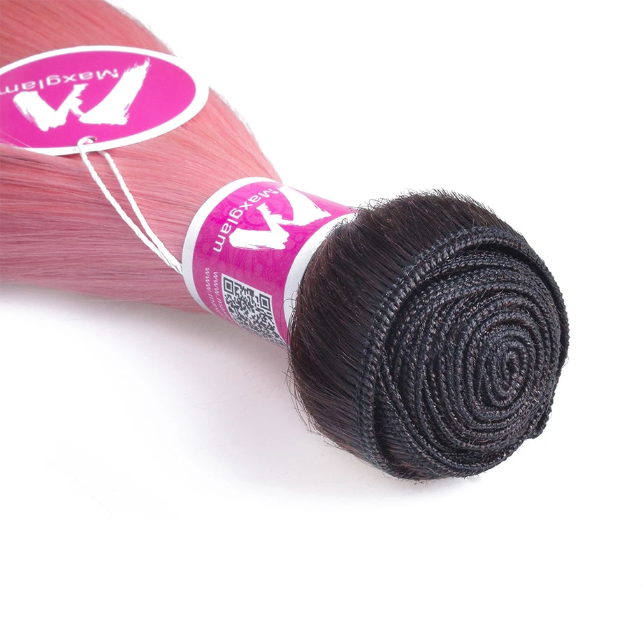brazilian human hair extension bundles with frontal straight weave ombre T1B/Pink 30 inch 3 bundles for black women remy hd full