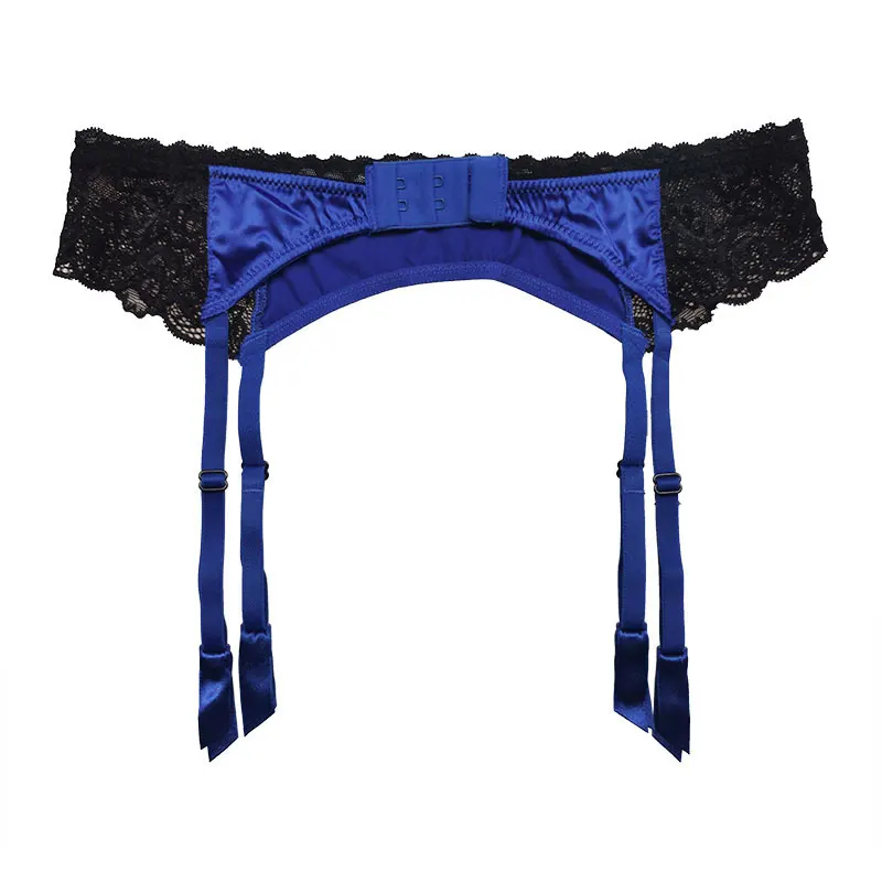 navy blue garter belt Blue Black Lace Satin Metal Clips Bow Women's Sexy Garter Belt for  Stockings Suspenders Gift Lingerie Underwear GA1393