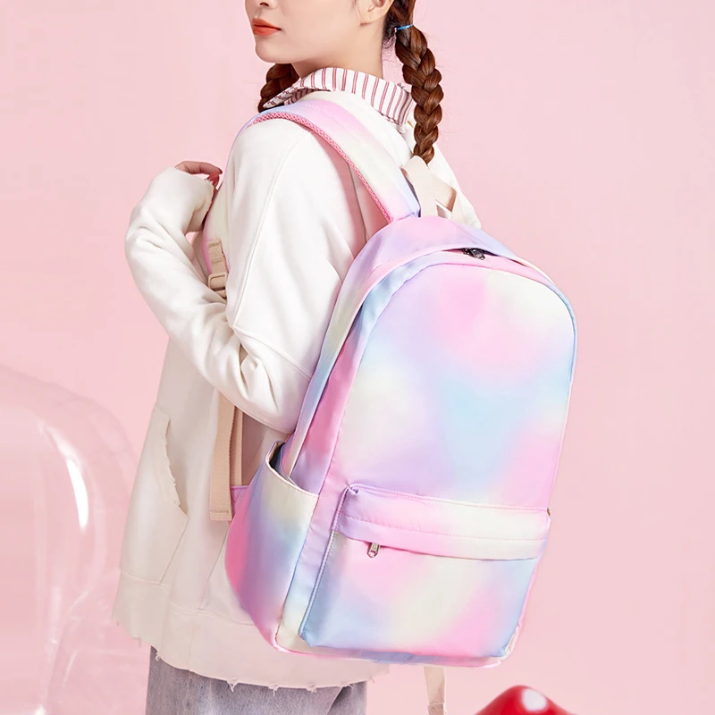 Child Girl Backpack Elementary Student Bag Rainbow Kids Bookbag Teen Girls School Bag with Lunchbox Pencil Case Waterproof 3