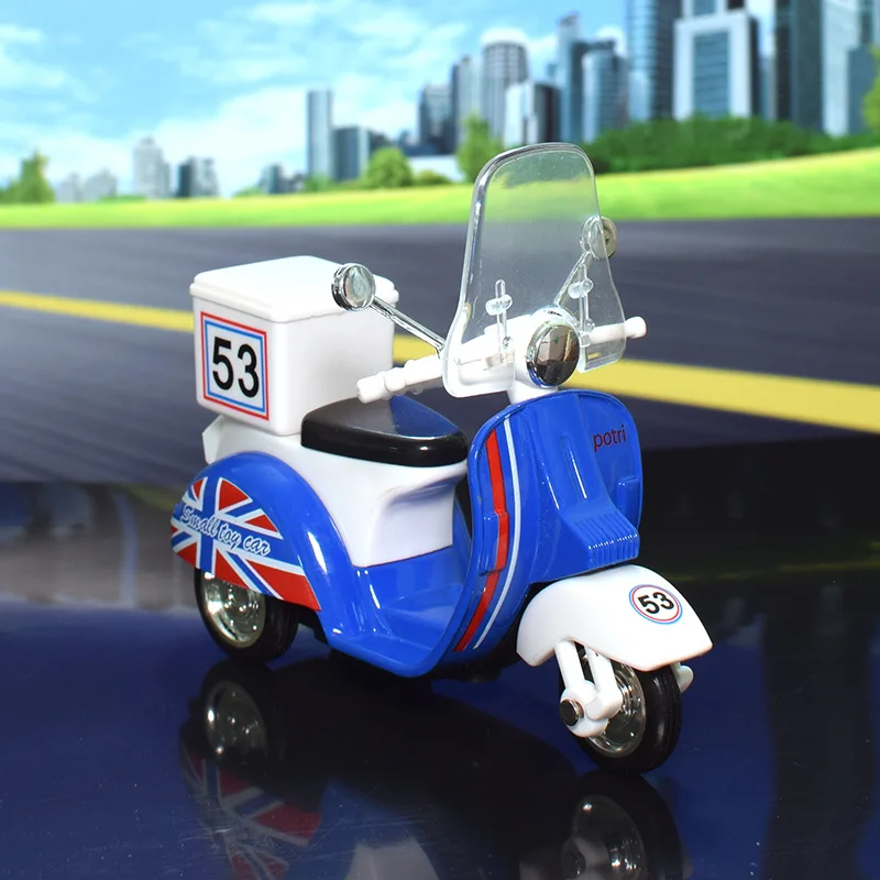 

New Style Cute Warrior Car Model Take-out Food Delivery Van CHILDREN'S Toy Car Alloy Motorcycle Model