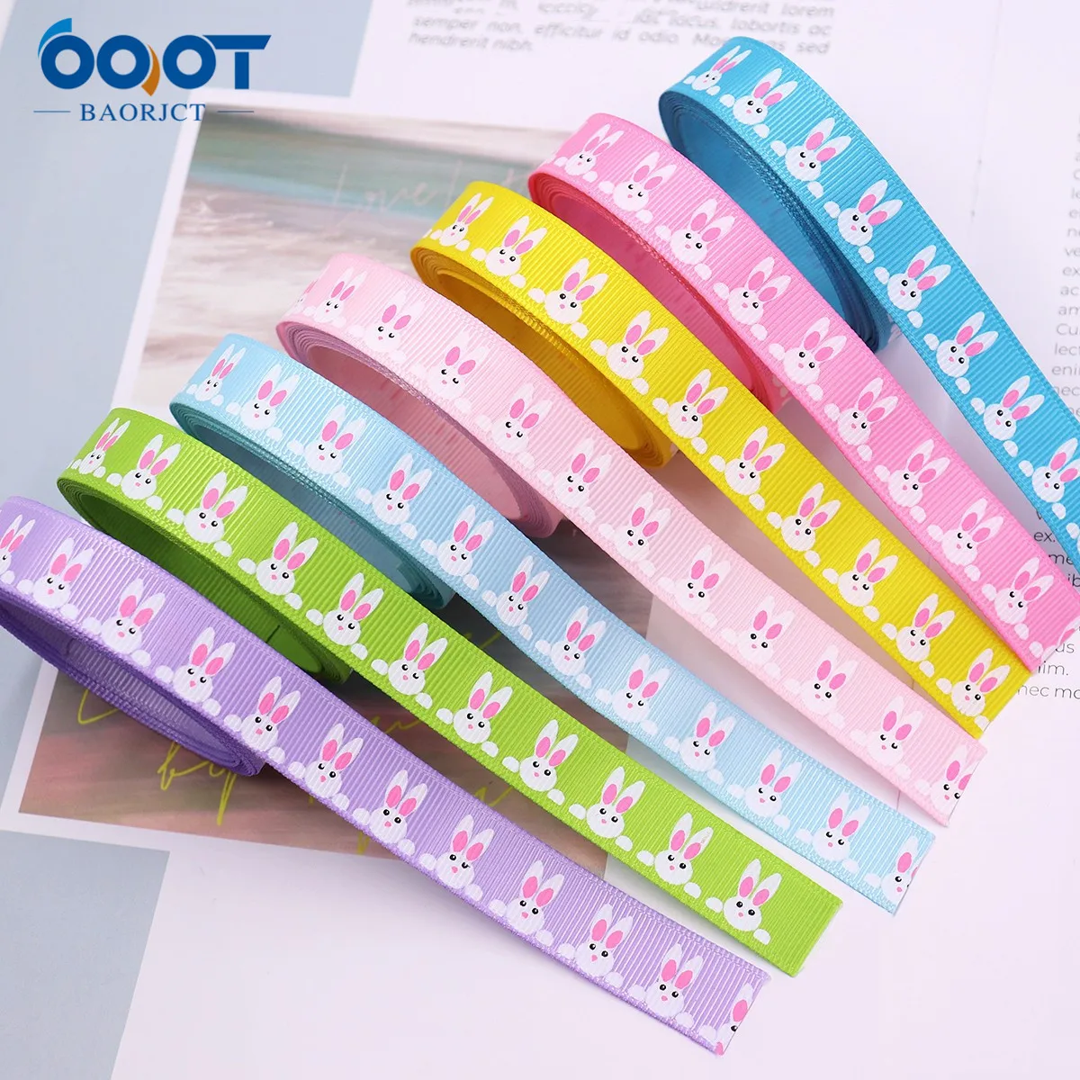 Easter Series Flash Printed Grosgrain Ribbons,16mm 10Yards M-211109-2078 Gift Wrap Bow Cap DIY Accessories Decorations