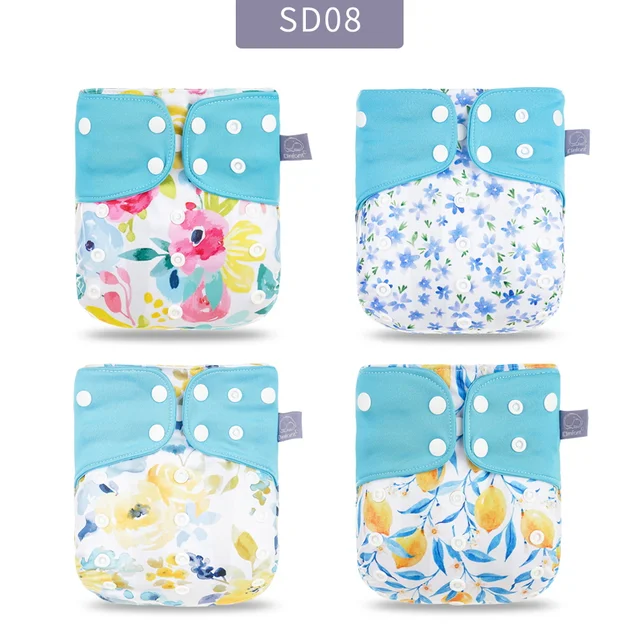 Elinfant Panties Baby Diapers Reusable Nappies 4 Pcs/Set New Fashion Style Mother Kids Waterproof  Pocket Diaper All In One Size SD08-only diaper