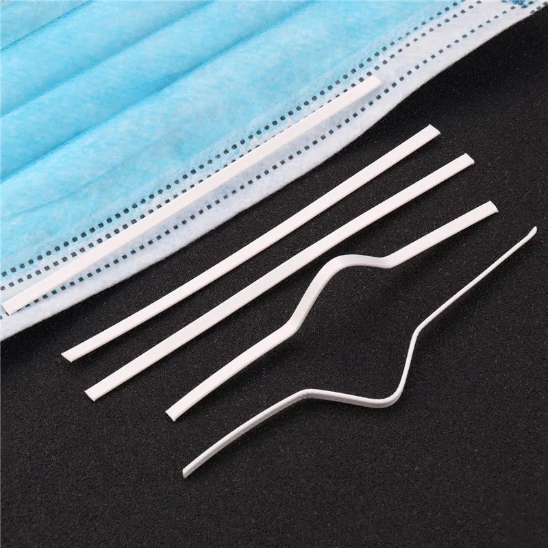 

10cm White Dual Core Adjustable Nose Bridge Clips for Handmade Face Mask Mouth Mask Rubber Band Sewing Mask Craft Accessories