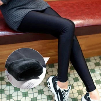 

Warm Outside Wear Leggings 1PC Soft Thin Girl's Thicker Plus Cashmere Black Women's Leggings Slim Comfortable Elastic X-3xl Size
