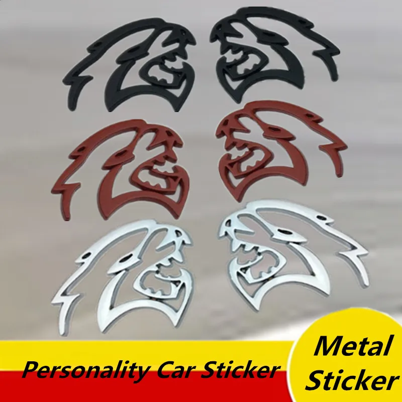 

2 pcs metal Hellcat Emblem Car Stickers Front Fender Badge Door Metal Sticker For Dodge Challenger Charger SRT GT Car Styling