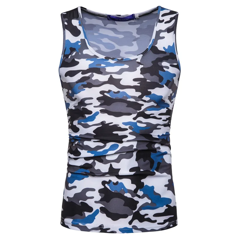 

Camouflage Vest Men's Tight-Fit Sports Fitness Elasticity Qmilch Summer Slim Women's Fashion Man Bx18