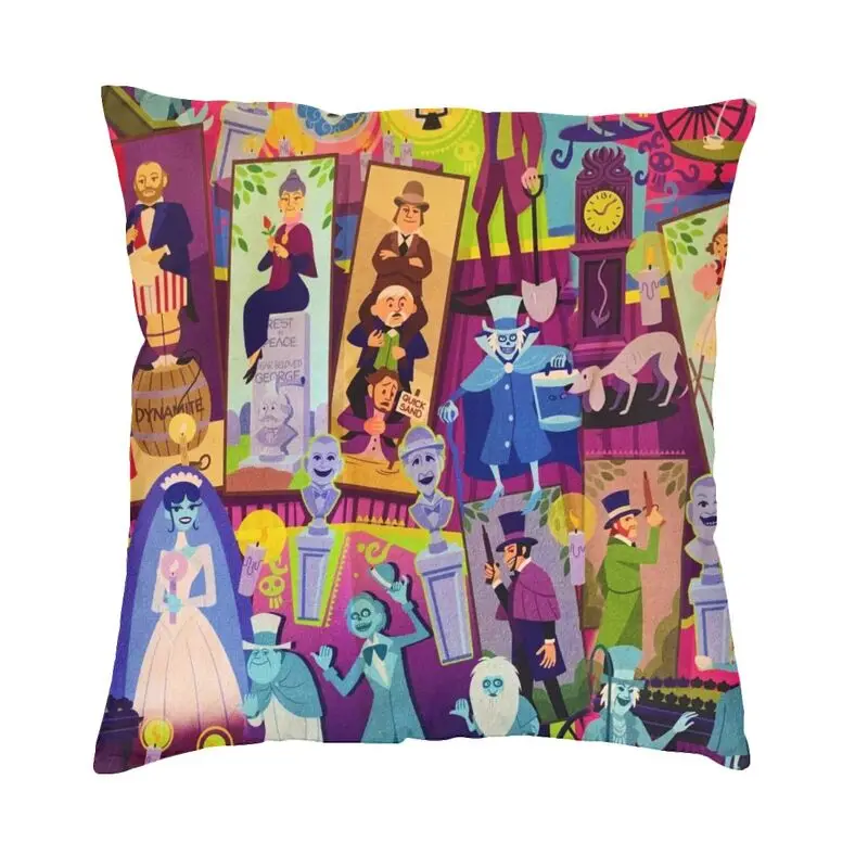 Retro Mansion Collage Cushion Cover Halloween Happy Haunted Throw Pillow Case for Car Fashion Pillowcase Home Decorative | Дом и сад