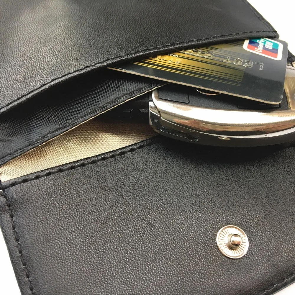 Faraday RFID электромагнитное Экранирование сумки для ключей автомобиля брелок защита сигнала сумка PU чехол для кредитной карты для защиты конфиденциальности BAG1079