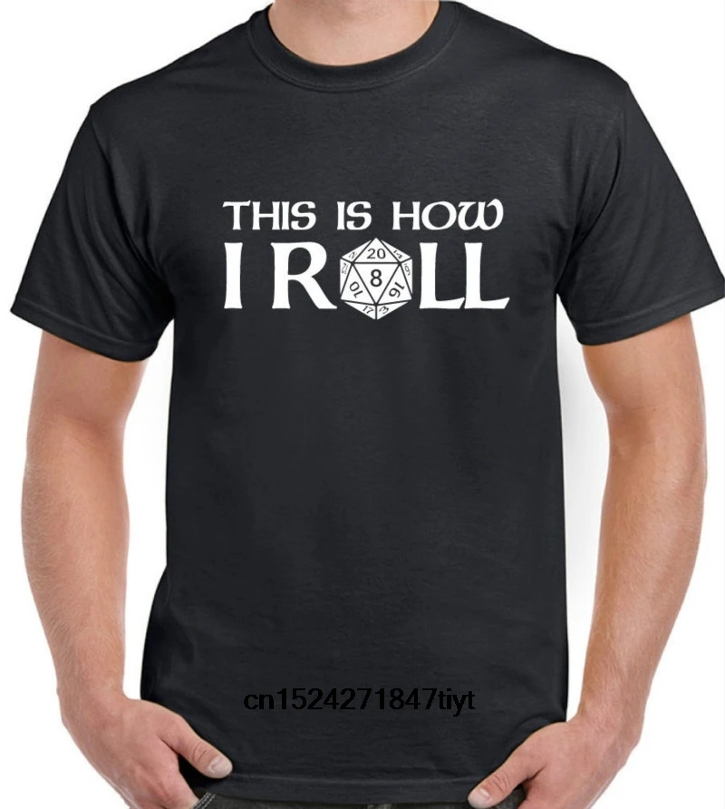 Man Fashion Cotton Casual T-Shirt Details about This Is How I Roll Dungeons And Dragons 20 Dice Mens Funny Fantasy Game |