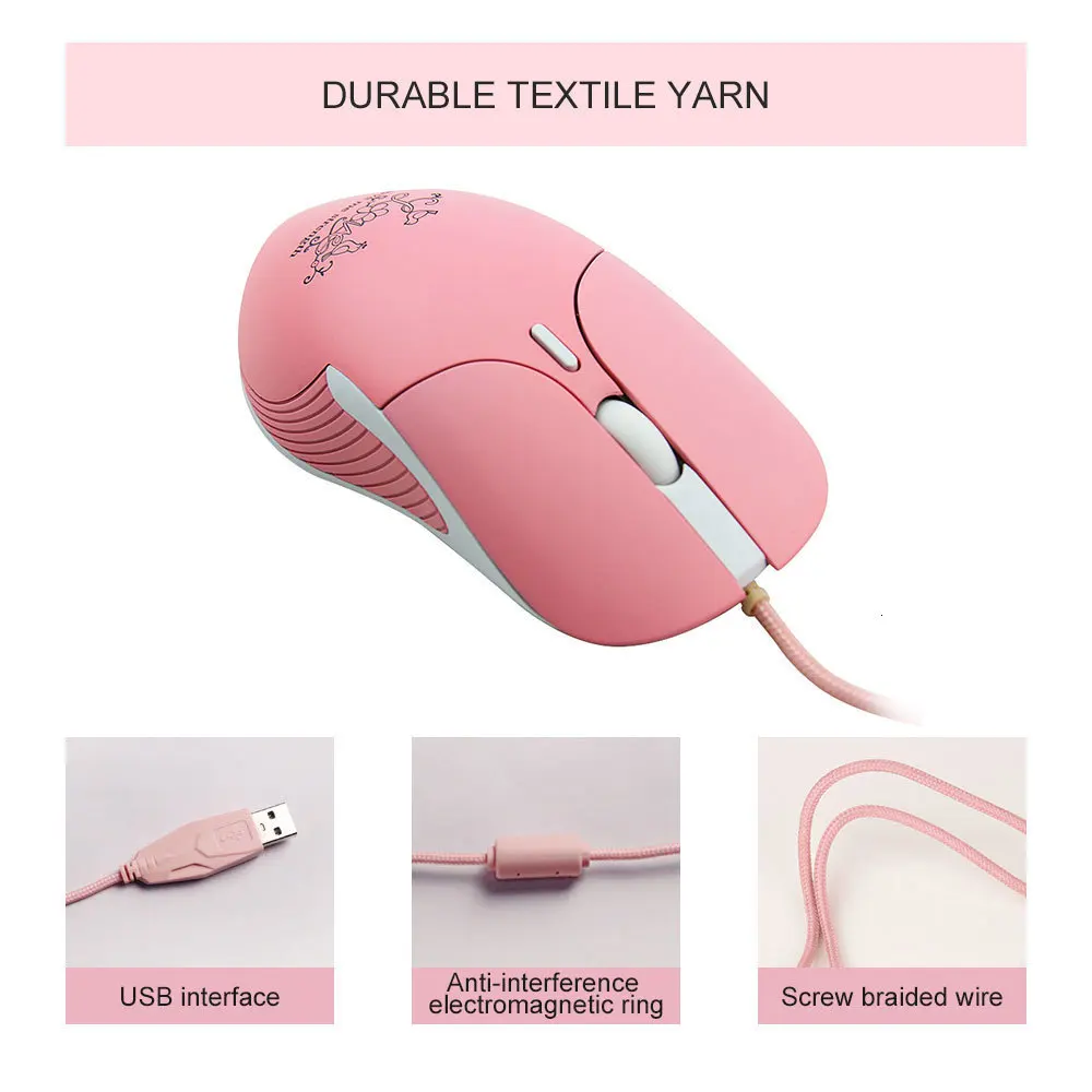 Pink Mouse Wired Gaming Mouse