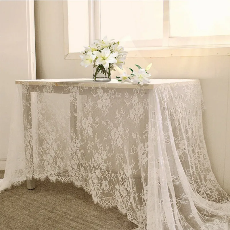 Новая белая кружевная скатерть для свадебного стола вышитая Цветочная в стиле