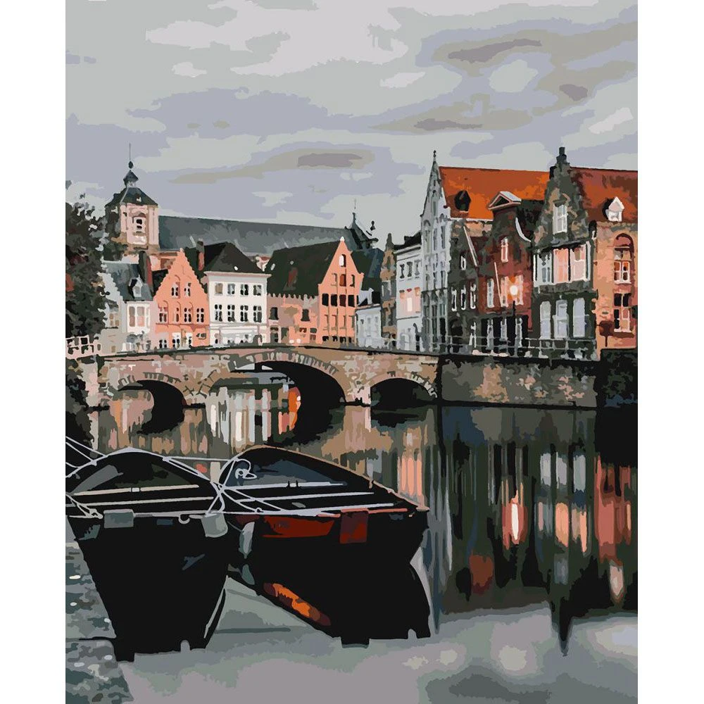 canvas Neerwaarts Productiecentrum Painting By Numbers Brugge-belgium, 40x50 Cm - Paint By Number Package -  AliExpress