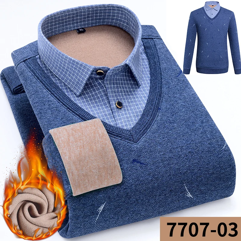 Slim fit Winter male shirts Long sleeve mens brand dress plaid casual shirts thick velvet shirt men warm camisa masculina