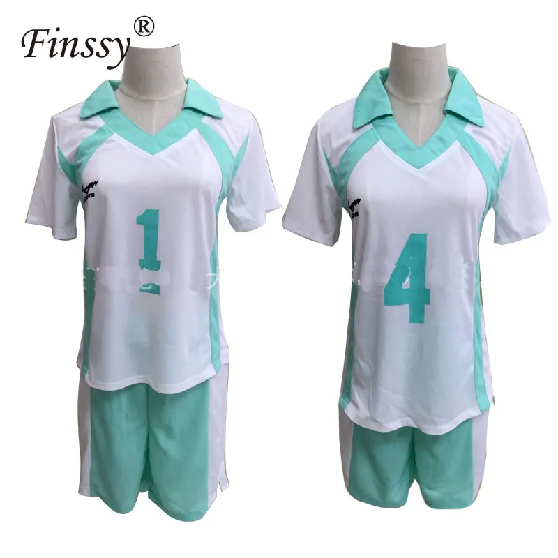 

Basketball Loose Summer Sportswear Women's Short- t-shirt Shorts Anime Haikyu Cosplay Blue Volleyball Uniform