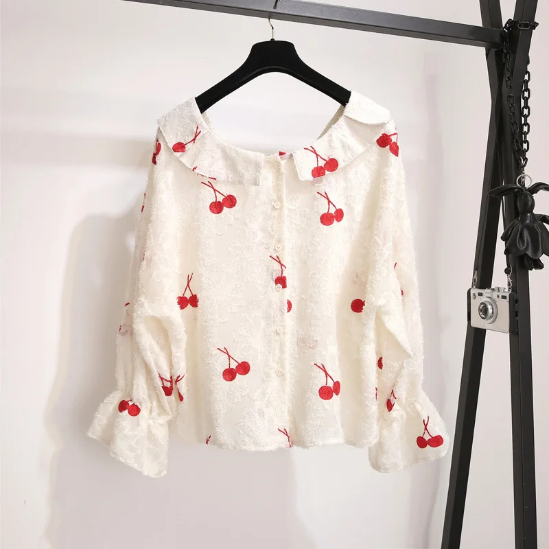 

Korean-style Dress Summer Women's Two-Piece 2019 New Style Spring Clothing Cherry Black Dress-Style Set Skirt Fashion