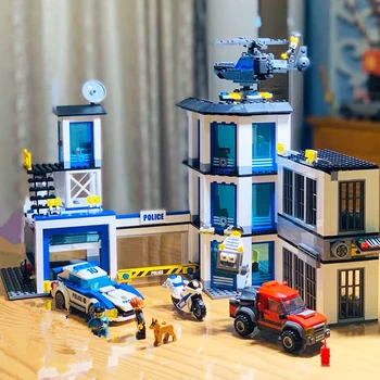 

IN STOCK BELA 10660 936pcs Police Station lepines Fire Station Building Block Compatible lepining City 60141 Bricks Toy