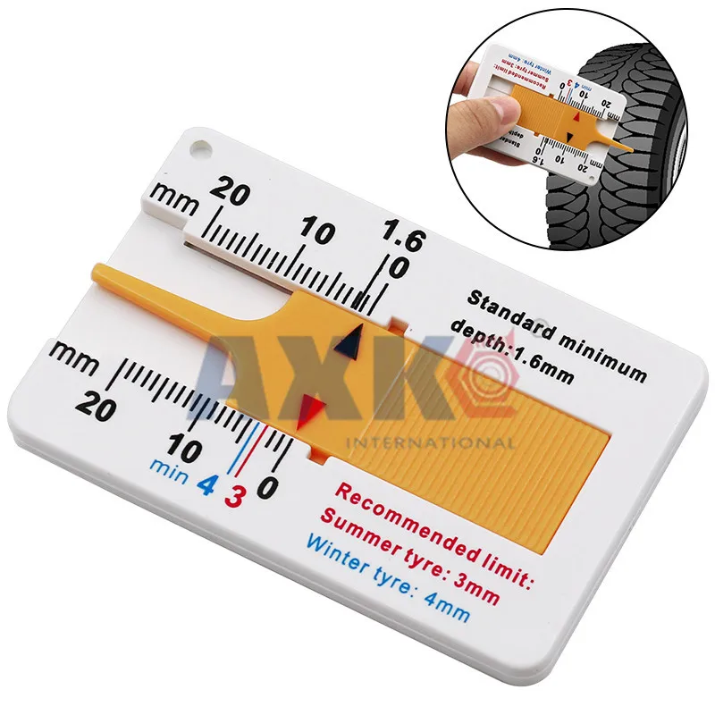 0-20mm Auto Car Tyre Tread Depthometer Depth Indicator Gauge Gage Motorcycle Trailer Van Wheel Measure Measrement Supplies LT113