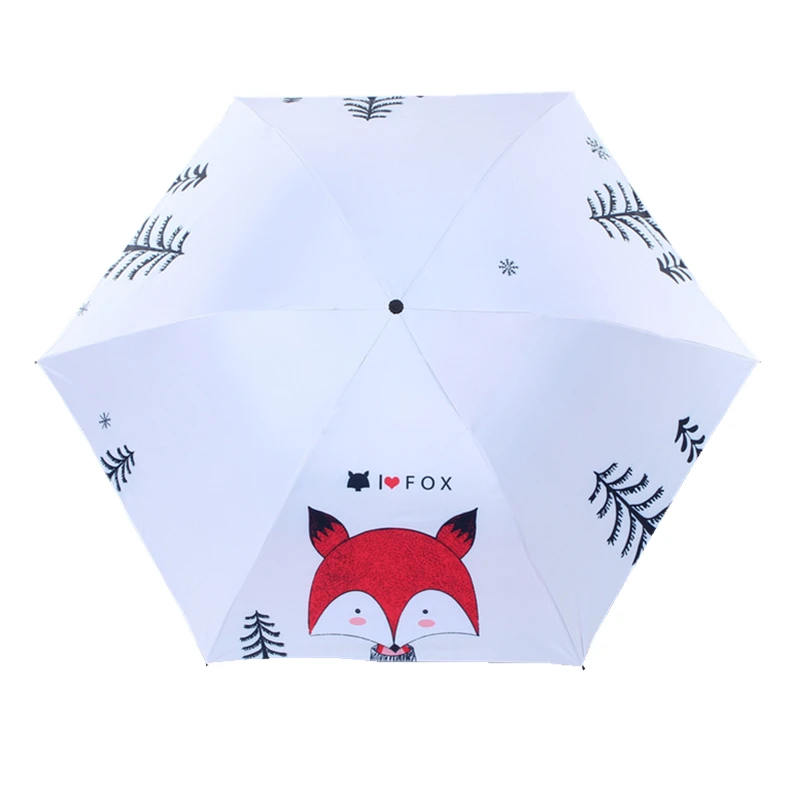 2020 Новый мультяшный Лисий дождь Солнце Зонтик для студентов портативный 200g