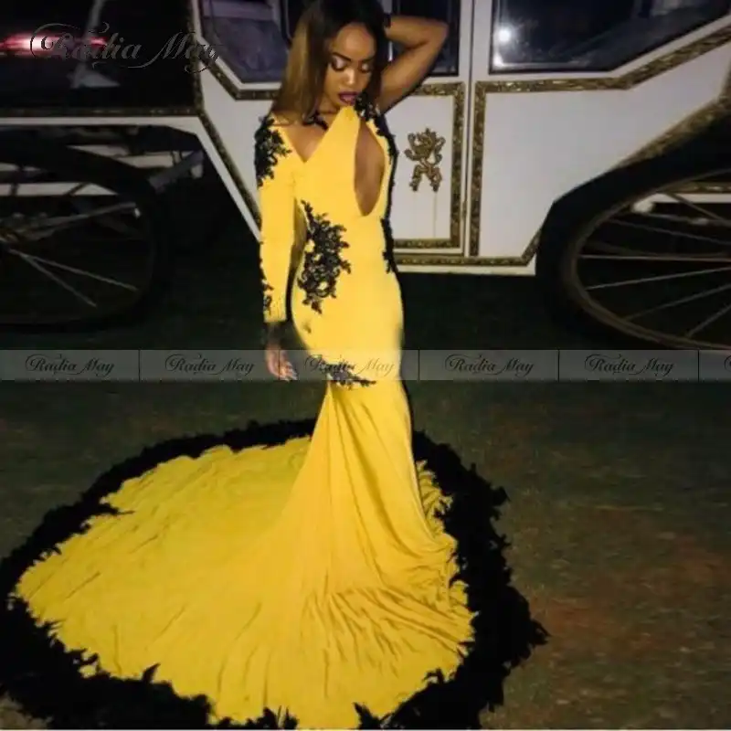 yellow lace long sleeve dress