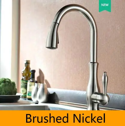 brushed nickel Кухня умывальник поворотный кран для раковины Смеситель для кухни смеситель кран - Цвет: brushed nickel