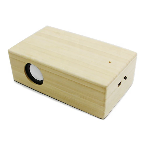 Портативный беспроводной деревянный динамик Bluetooth беспроводной портативный звуковой блок бас стерео сабвуфер радио бум бокс Aux Usb звуковой бар - Color: bamboo color