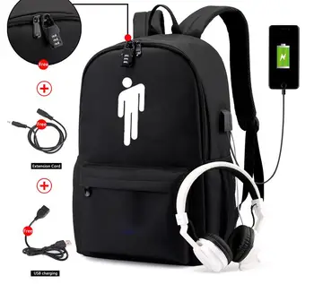 

Luminous Billie Eilish Anti-theft Laptop DJ Backpack For Teenager Boys Girls Student School Backpack Men Women Bags Rucksa