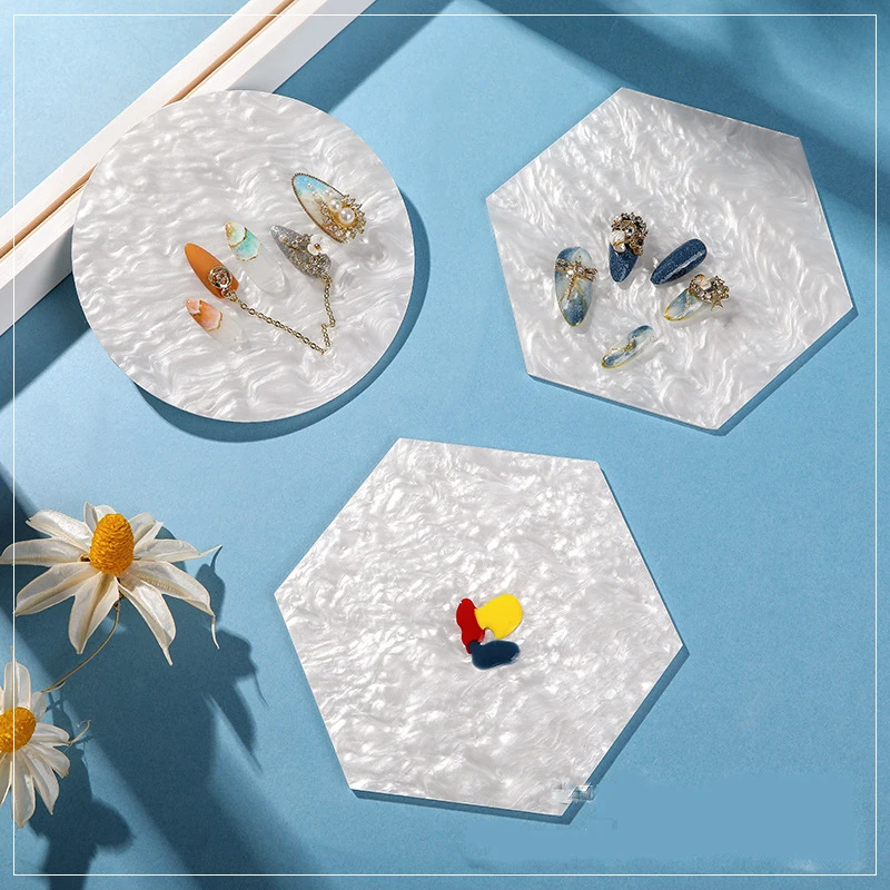 1pcs Resin storage painted shell palette tray necklace ring earring jewelry display board creative decoration storage box