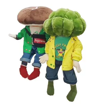 

1pc cartoon mushroom toast bread cute pacify plush toy a head of garlic doll hold pillow cushion creative stuffed toy girl gift