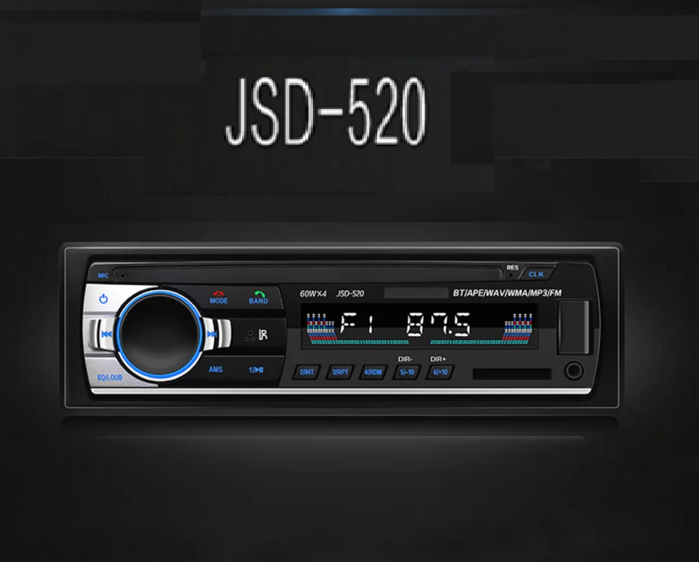 Автомобильный мультимедийный плеер SDUSBIn-dash JSD-520 стереомагнитола с Bluetooth FM-радио