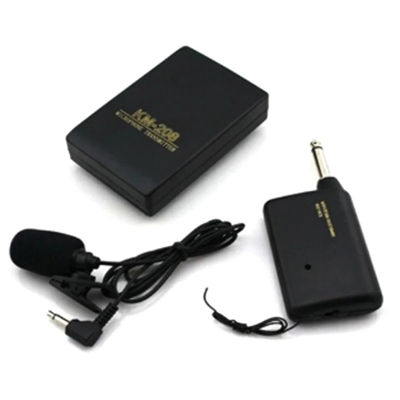 Voice Amplifier Wireless FM transmitter Receiver Lavalier Lapel Clip on Microphone Mic System Set for Wedding Meeting
