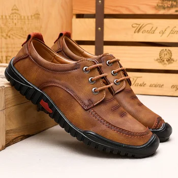 

2020 summer new wild men's shoes Korean trend men's leather shoes breathable lace fashion men's shoes