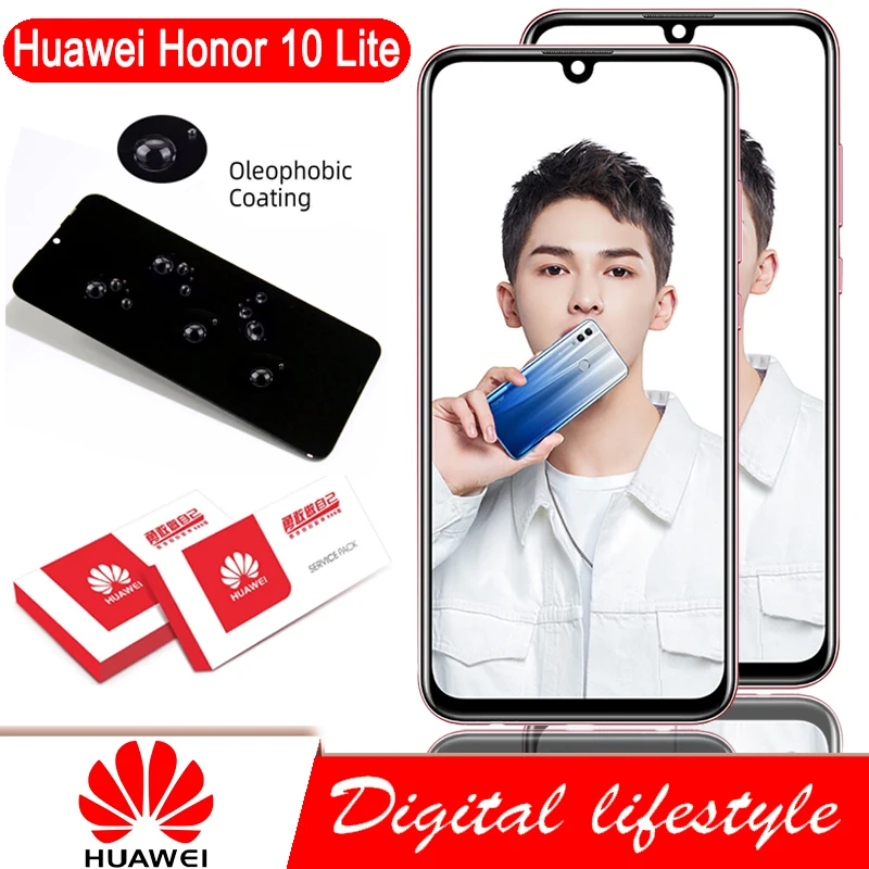 Для Huawei Honor 10 Lite ЖК-дисплей с цифрователем сенсорного вода сенсорный экран рамкой