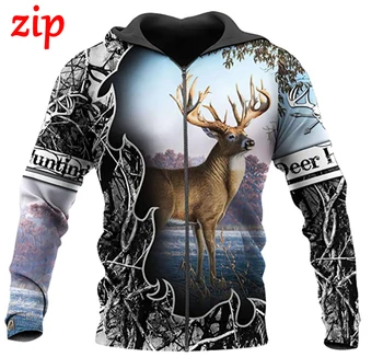 

PLstar Cosmos Hunting deer 3D Hoodie zip Hoodies Men Women New Fashion Autumn Hooded Sweatshirt Long Sleeve Pullover