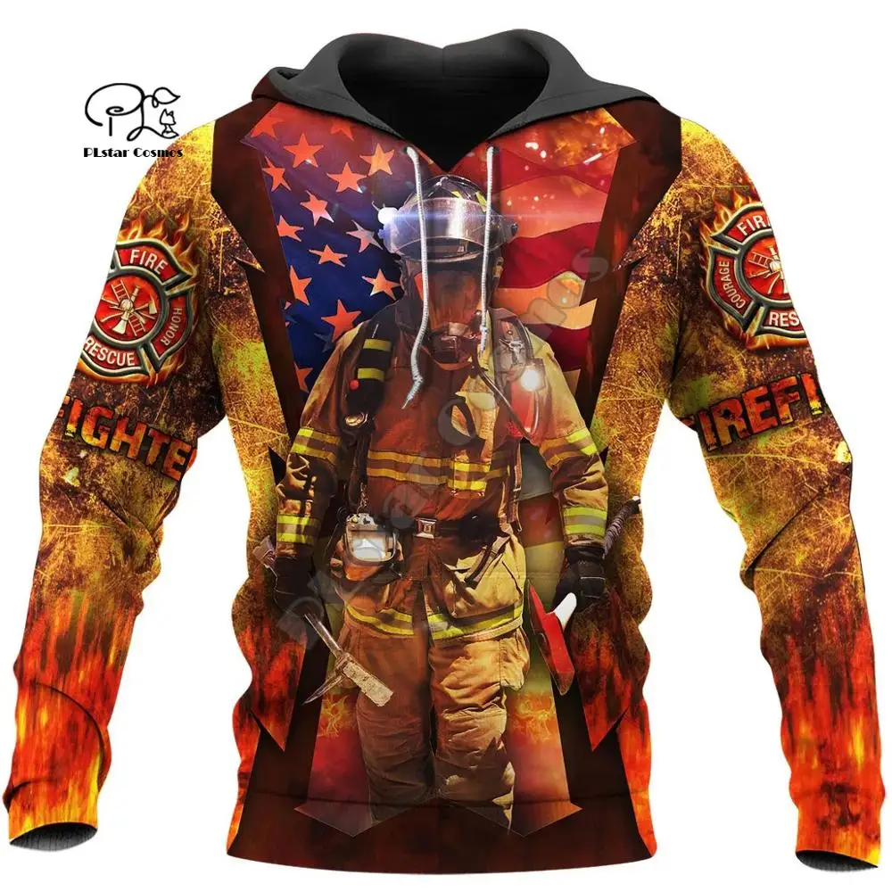 

PLstar Cosmos FireFighter Firemen Hero Harajuku casual Tracksuit 3D Print Hoodie/Sweatshirt/Jacket/Mens Women skull pullover-z4
