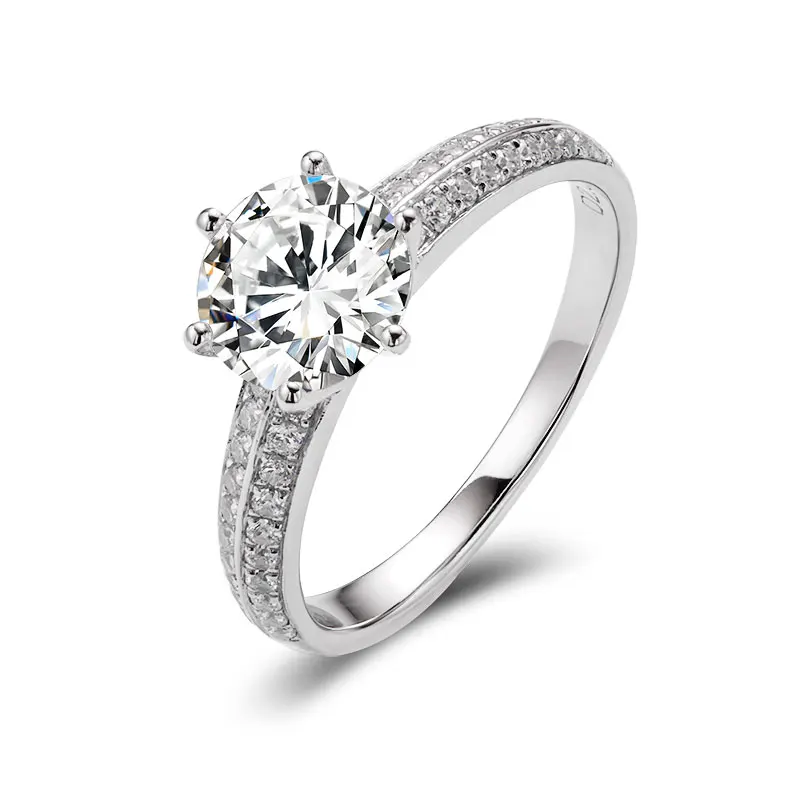 2021 HOT SALE ROUND CUT D VVS1 Top Quality SILVER RINGLoose Moissanite Gemstone Factory Fine Jewelry Wholesale Price Moissanite
