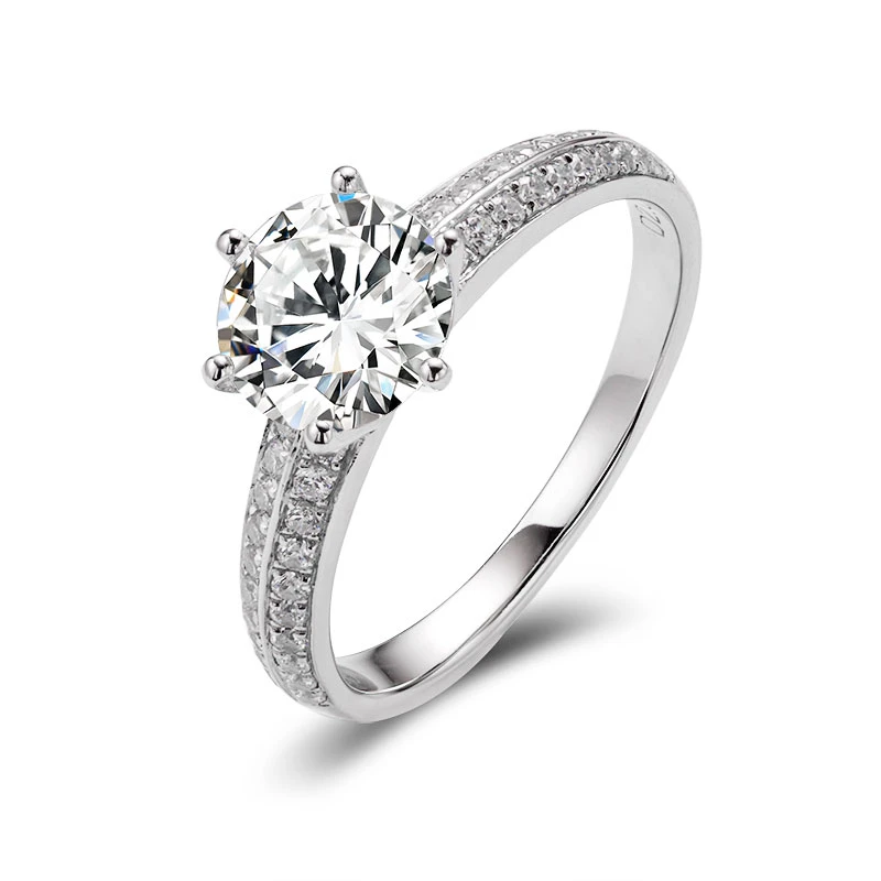 2021 HOT SALE ROUND CUT D VVS1 Top Quality SILVER RINGLoose Moissanite Gemstone Factory Fine Jewelry Wholesale Price Moissanite