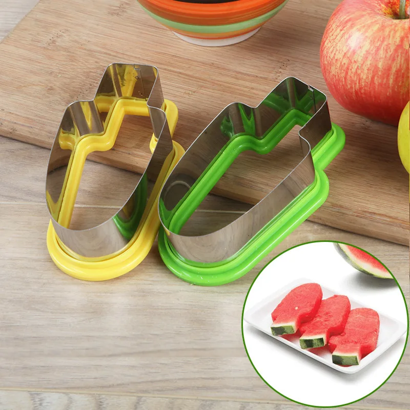 

Stainless Steel Cut Watermelon Useful Product Creative Watermelon Cutter Popsicle Ice Cream Modeling Mould Fruit Platter Splitte