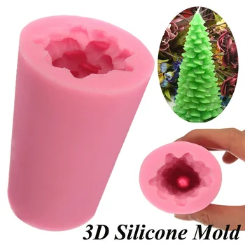 

3D Christmas Tree Candle Mold Party Cake Decoration Silicone Chocolate Mold Exquisite Non-toxic