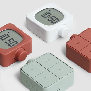 

Square LED Luminous Silent Alarm Clock Electronic Digital Creative Alarm Clock Fashion Multi Function Alarm Clock Mini MM60NZ