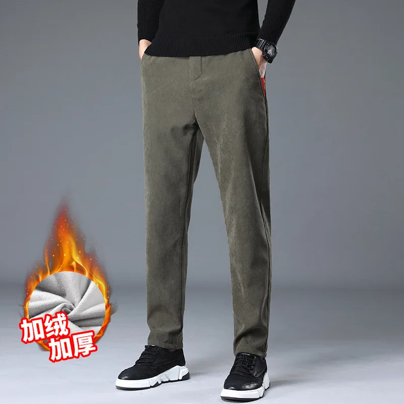 Новинка 2020 зимние мужские теплые повседневные брюки классический стиль деловая