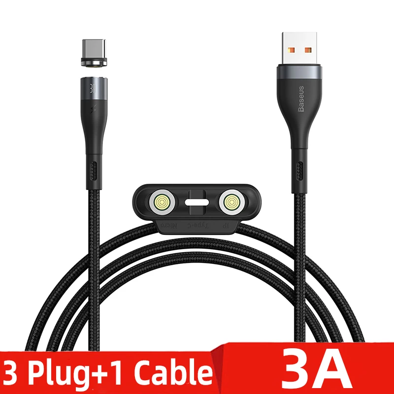 hdmi to phone Baseus Magnetic USB Cable For iPhone Samsung Huawei Fast Charging Magnet Charger USB Type C Cable Mobile Phone Micro Cord Wire iphone to tv cable Cables