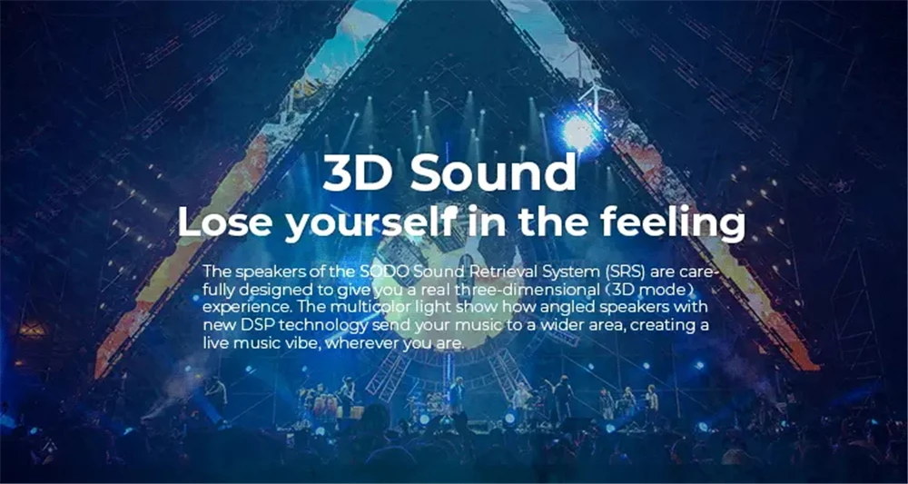 SODO L7 3D 10 Вт система бас сабвуфер Bluetooth беспроводной динамик светодиодный светильник 3EQ звук дистанционное управление Поддержка FM TF карта динамик