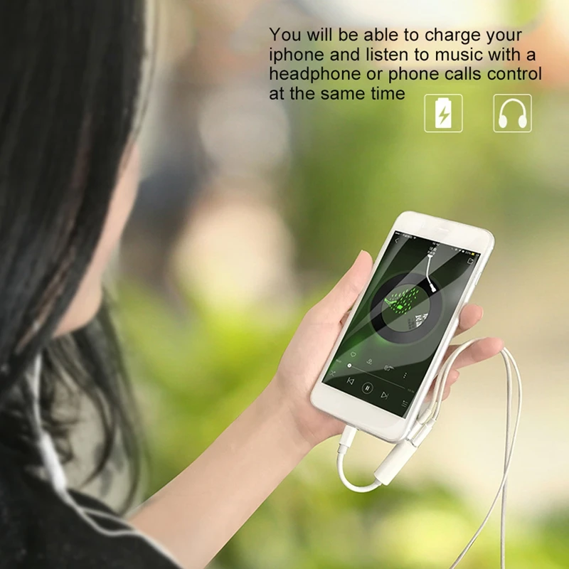 AAAE топ-2 в 1 аудио кабель адаптер для iPhone 7 8 Plus для яблок интерфейс для наушников Разветвитель USB аудио адаптер зарядка/Mus