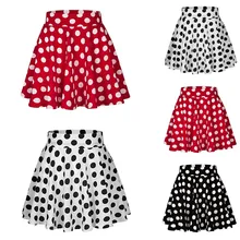 LNCDIS юбки Для женщин s размера плюс вечерние летние Для женщин с принтом в горошек Юбка-миди-юбка с высокой талией Мини юбка Faldas Mujer Moda