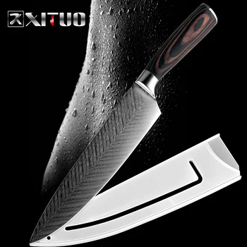 

XITUO Seamless Welding Kitchen Knife 7CR17 Stainless Steel Knife 8" Non-stick Chef Knife Energy-saving Cooking Tool Hot Sale
